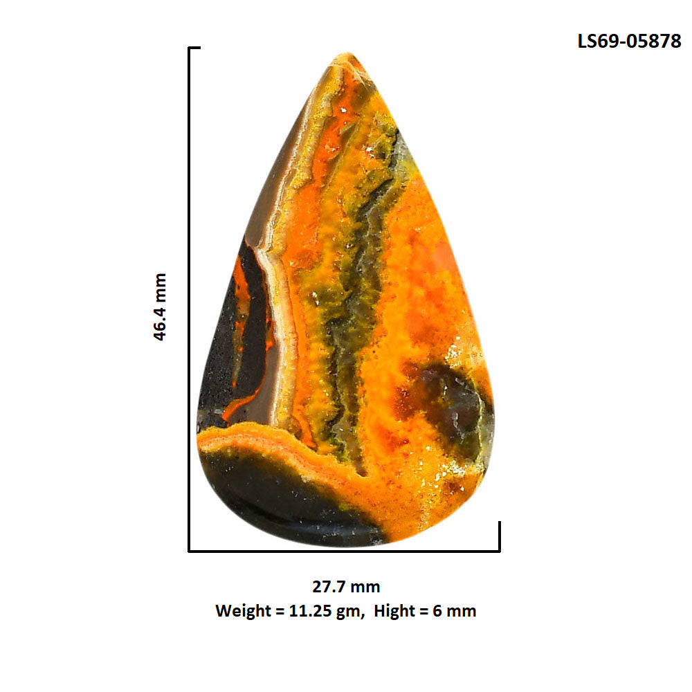 Indonesian Bumble Bee 27.7x46.4x6 mm Pear Shape Polished Gemstone LS69-05878