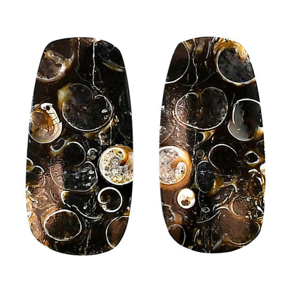 Turtella Jasper Pair 13.7x27.7x4 mm Cushion Shape Polished Gemstone LS70-04133