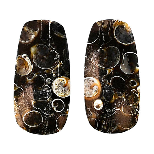 Turtella Jasper Pair 13.7x27.7x4 mm Cushion Shape Polished Gemstone LS70-04133