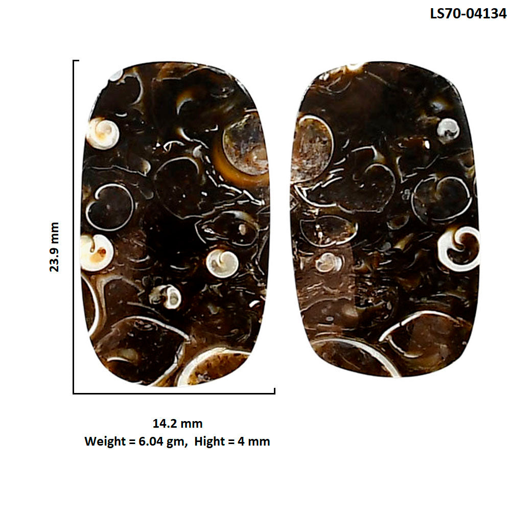 Turtella Jasper Pair 14.2x23.9x4 mm Cushion Shape Polished Gemstone LS70-04134