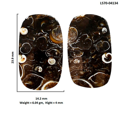 Turtella Jasper Pair 14.2x23.9x4 mm Cushion Shape Polished Gemstone LS70-04134