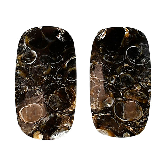 Turtella Jasper Pair 14.6x26x5 mm Cushion Shape Polished Gemstone LS70-04136