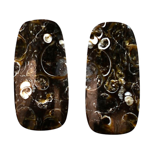 Turtella Jasper Pair 13.5x27.3x5 mm Cushion Shape Polished Gemstone LS70-04137