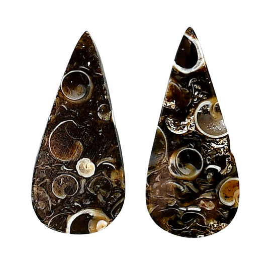 Turtella Jasper Pair 13x28.5x4.5 mm Pear Shape Polished Gemstone LS70-04138