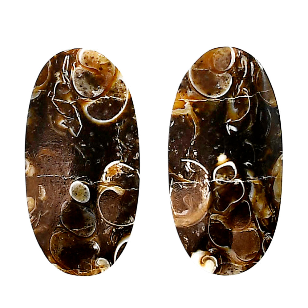 Turtella Jasper Pair 14.1x27.7x5 mm Oval Shape Polished Gemstone LS70-04151