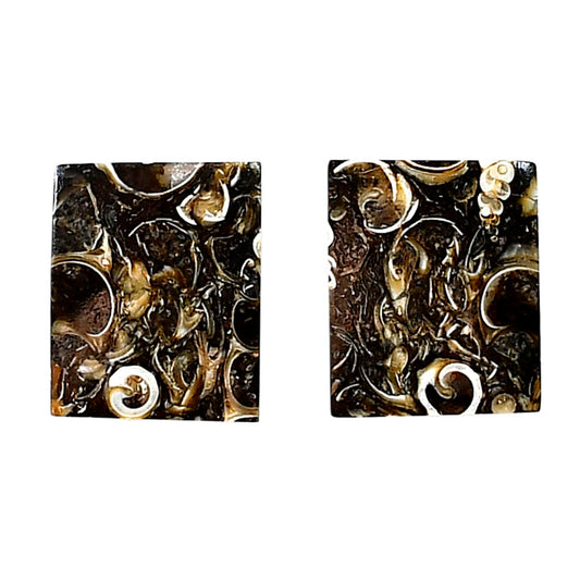 Turtella Jasper Pair 13.6x16.7x5.3 mm Baguette Shape Polished Gemstone LS70-04153