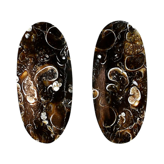 Turtella Jasper Pair 14.1x30.8x5 mm Oval Shape Polished Gemstone LS70-04156