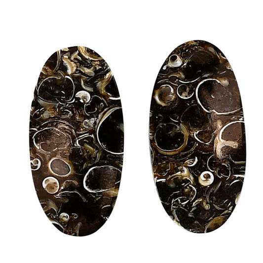Turtella Jasper Pair 14.5x28.5x4.5 mm Oval Shape Polished Gemstone LS70-04157