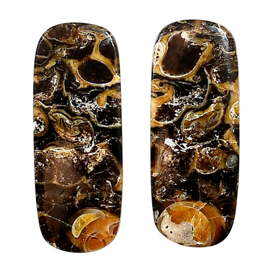 Turtella Jasper Pair 12.6x32.3x4 mm Oval Shape Polished Gemstone LS70-04160