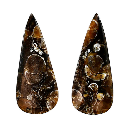 Turtella Jasper Pair 12.7x30.3x3.8 mm Pear Shape Polished Gemstone LS70-04161