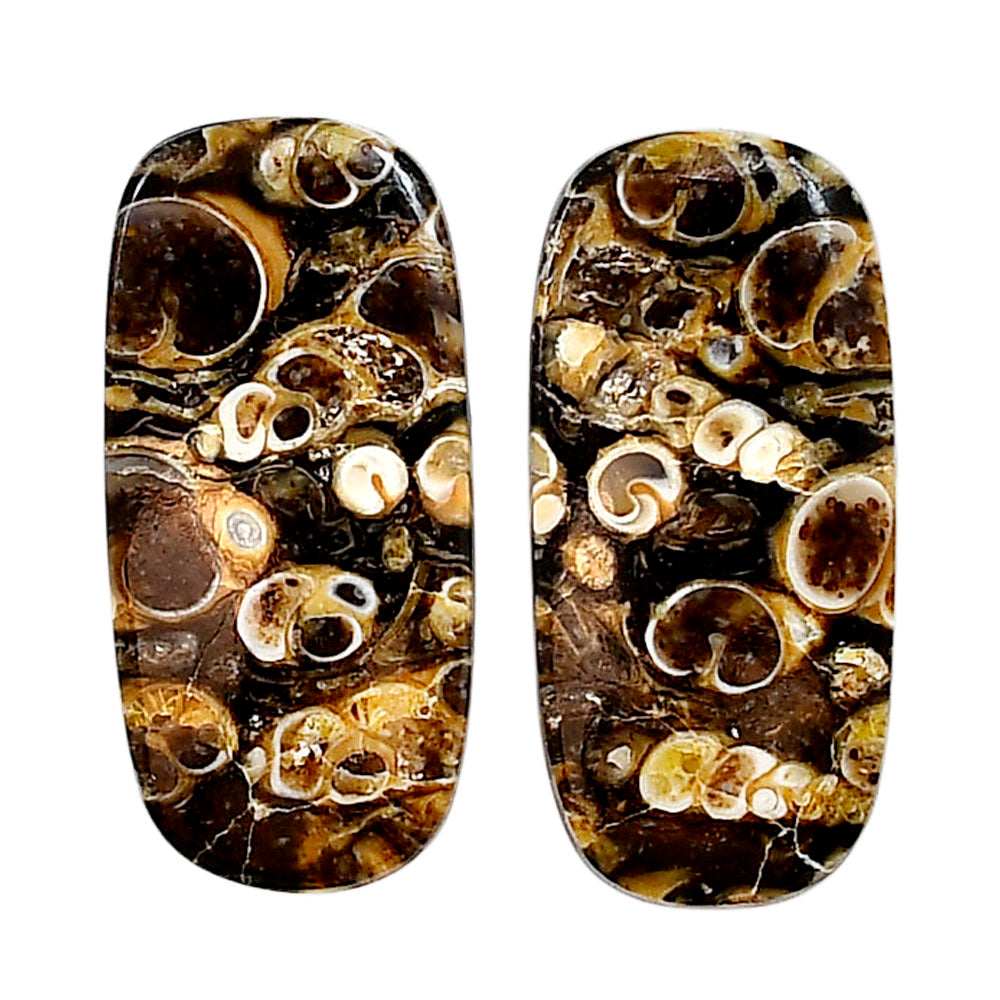 Turtella Jasper Pair 14x29.85x4 mm Cushion Shape Polished Gemstone LS70-04164