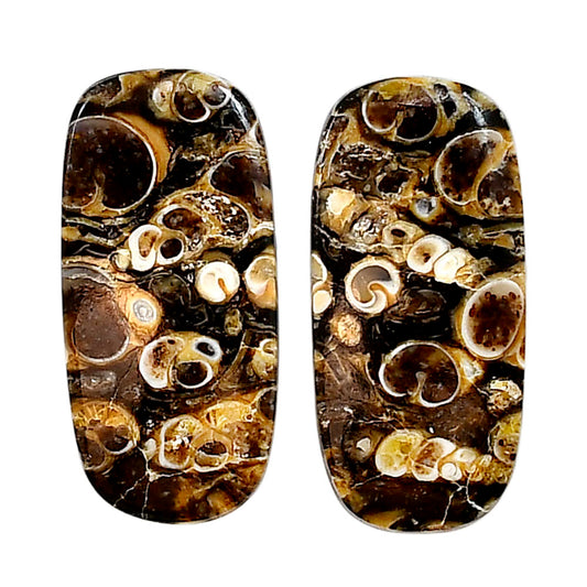 Turtella Jasper Pair 14x29.85x4 mm Cushion Shape Polished Gemstone LS70-04164
