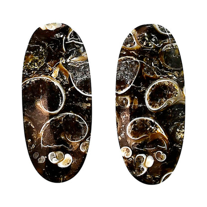 Turtella Jasper Pair 13.2x30x4 mm Oval Shape Polished Gemstone LS70-04165