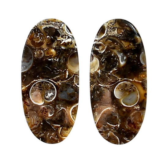Turtella Jasper Pair 3.8x29.8x4.3 mm Oval Shape Polished Gemstone LS70-04167