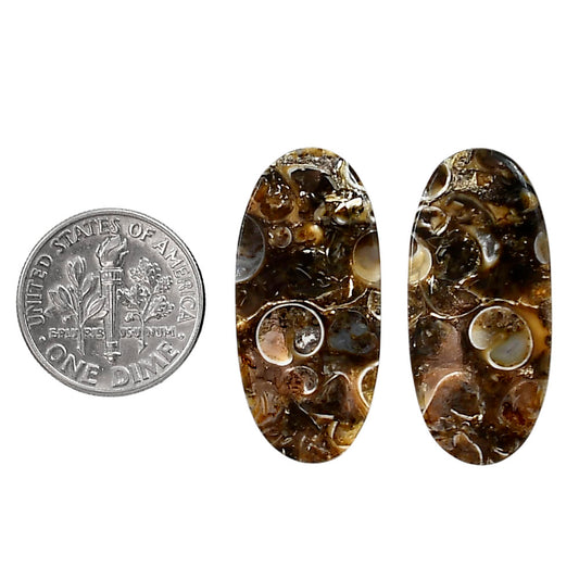 Turtella Jasper Pair 3.8x29.8x4.3 mm Oval Shape Polished Gemstone LS70-04167