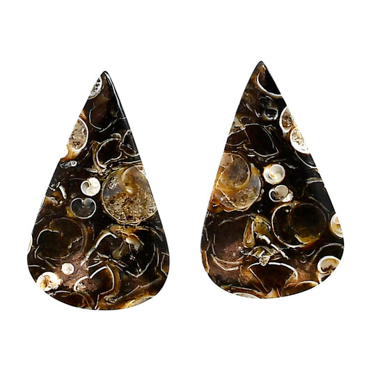 Turtella Jasper Pair 17x28.1x3.5 mm Pear Shape Polished Gemstone LS70-04168