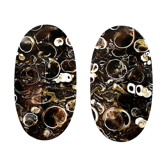 Turtella Jasper Pair 15x28.2x4 mm Oval Shape Polished Gemstone LS70-04180