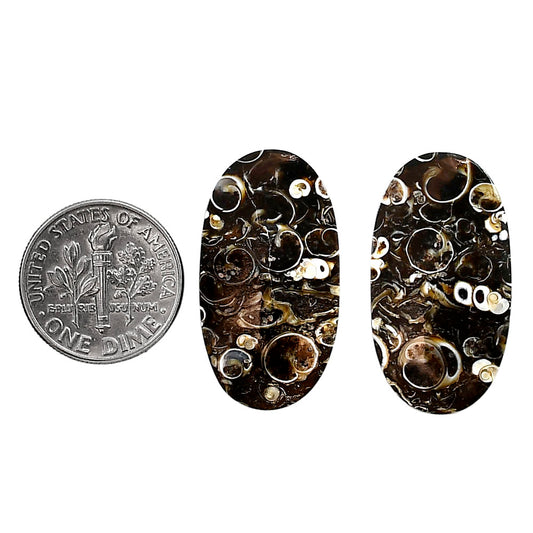 Turtella Jasper Pair 15x28.2x4 mm Oval Shape Polished Gemstone LS70-04180