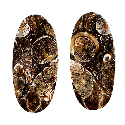 Turtella Jasper Pair 13.5x29.35x3.7 mm Oval Shape Polished Gemstone LS70-04183