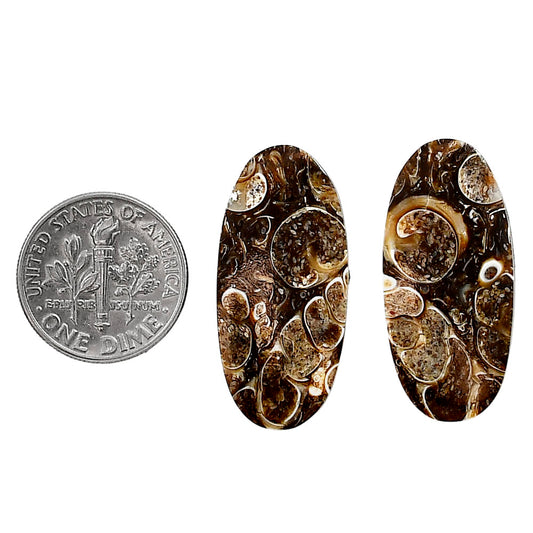 Turtella Jasper Pair 13.5x29.35x3.7 mm Oval Shape Polished Gemstone LS70-04183