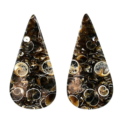 Turtella Jasper Pair 15x30.3x4.3 mm Pear Shape Polished Gemstone LS70-04188