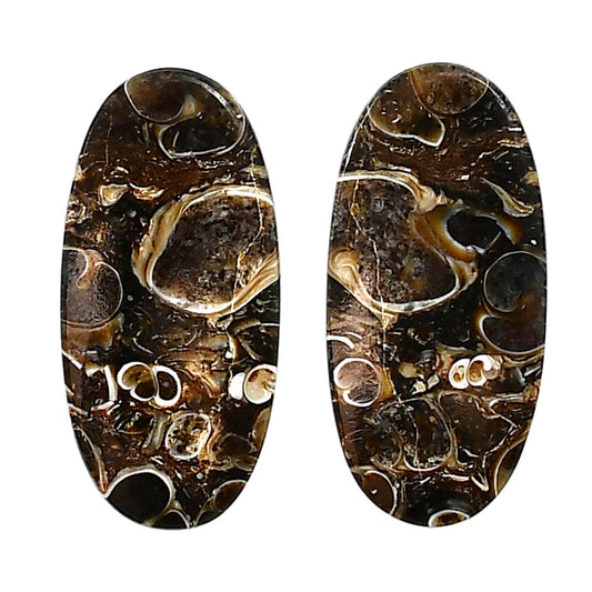 Turtella Jasper Pair 14.8x30.7x3.7 mm Oval Shape Polished Gemstone LS70-04190