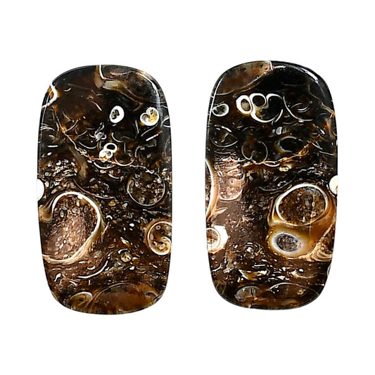 Turtella Jasper Pair 14.5x26.9x3.7 mm Cushion Shape Polished Gemstone LS70-04194