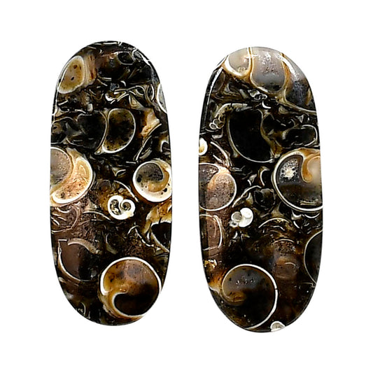 Turtella Jasper Pair 13x29.9x4 mm Oval Shape Polished Gemstone LS70-04195