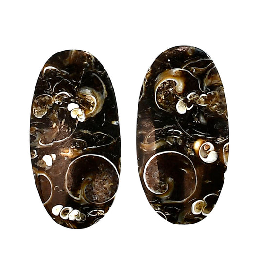 Turtella Jasper Pair 15x28.8x3.5 mm Oval Shape Polished Gemstone LS70-04196