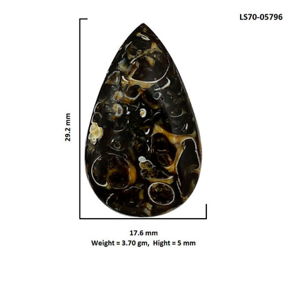 Turtella Jasper 17.6x29.2x5 mm Pear Shape Polished Gemstone LS70-05796