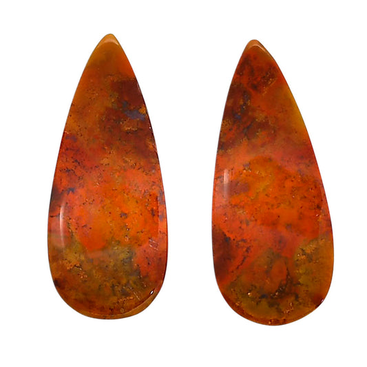Rare Cady Mountain Agate Pair 12x28x4 mm Pear Shape Polished Gemstone LS71-04326