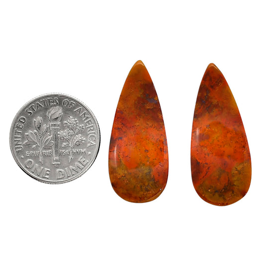 Rare Cady Mountain Agate Pair 12x28x4 mm Pear Shape Polished Gemstone LS71-04326