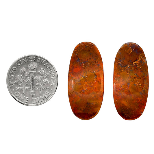 Rare Cady Mountain Agate Pair 12.5x26.9x4.5 mm Oval Shape Polished Gemstone LS71-04328