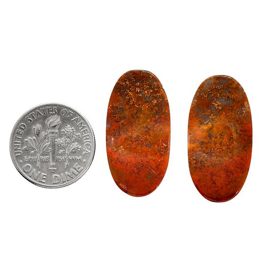 Rare Cady Mountain Agate Pair 13.5x26.4x4 mm Oval Shape Polished Gemstone LS71-04329
