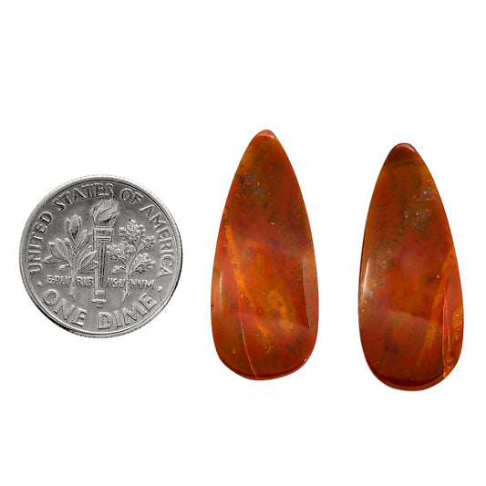 Rare Cady Mountain Agate Pair 11.7x27.3x4 mm Pear Shape Polished Gemstone LS71-04330