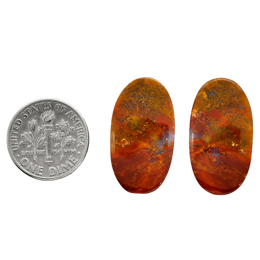 Rare Cady Mountain Agate Pair 14x25.2x4.3 mm Oval Shape Polished Gemstone LS71-04332