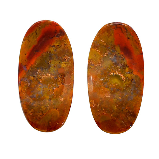 Rare Cady Mountain Agate Pair 13.5x26.7x4.3 mm Oval Shape Polished Gemstone LS71-04333