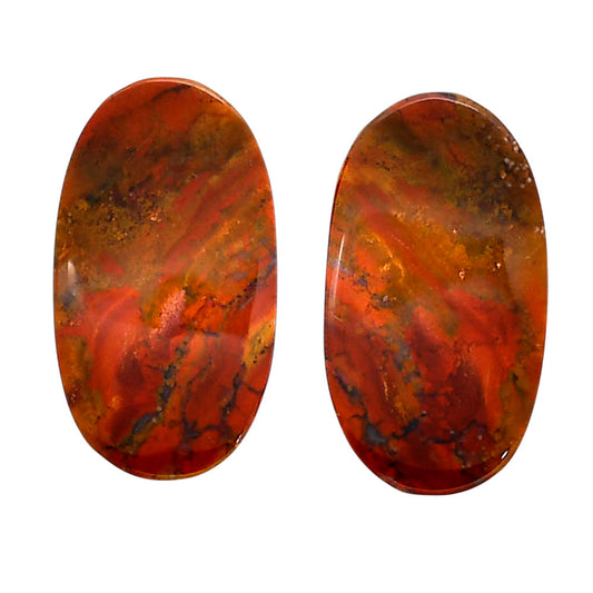 Rare Cady Mountain Agate Pair 14x24.7x4.5 mm Oval Shape Polished Gemstone LS71-04335