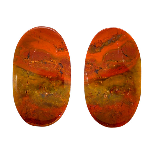 Rare Cady Mountain Agate Pair 14.8x25.5x4.5 mm Oval Shape Polished Gemstone LS71-04336