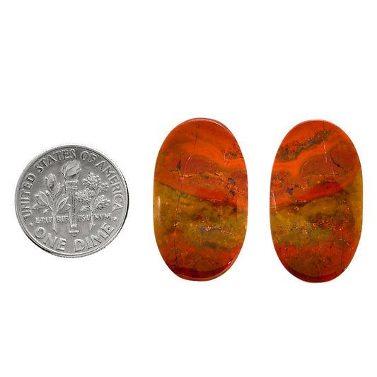 Rare Cady Mountain Agate Pair 14.8x25.5x4.5 mm Oval Shape Polished Gemstone LS71-04336