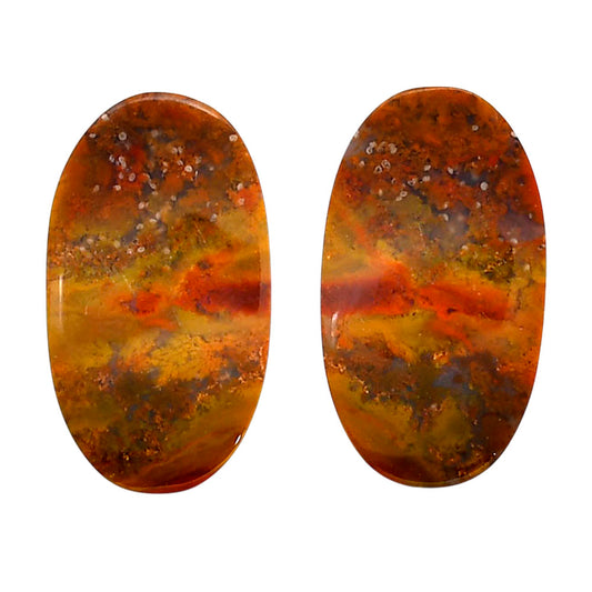 Rare Cady Mountain Agate Pair 14.6x25.9x4.7 mm Oval Shape Polished Gemstone LS71-04338