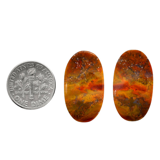 Rare Cady Mountain Agate Pair 14.6x25.9x4.7 mm Oval Shape Polished Gemstone LS71-04338