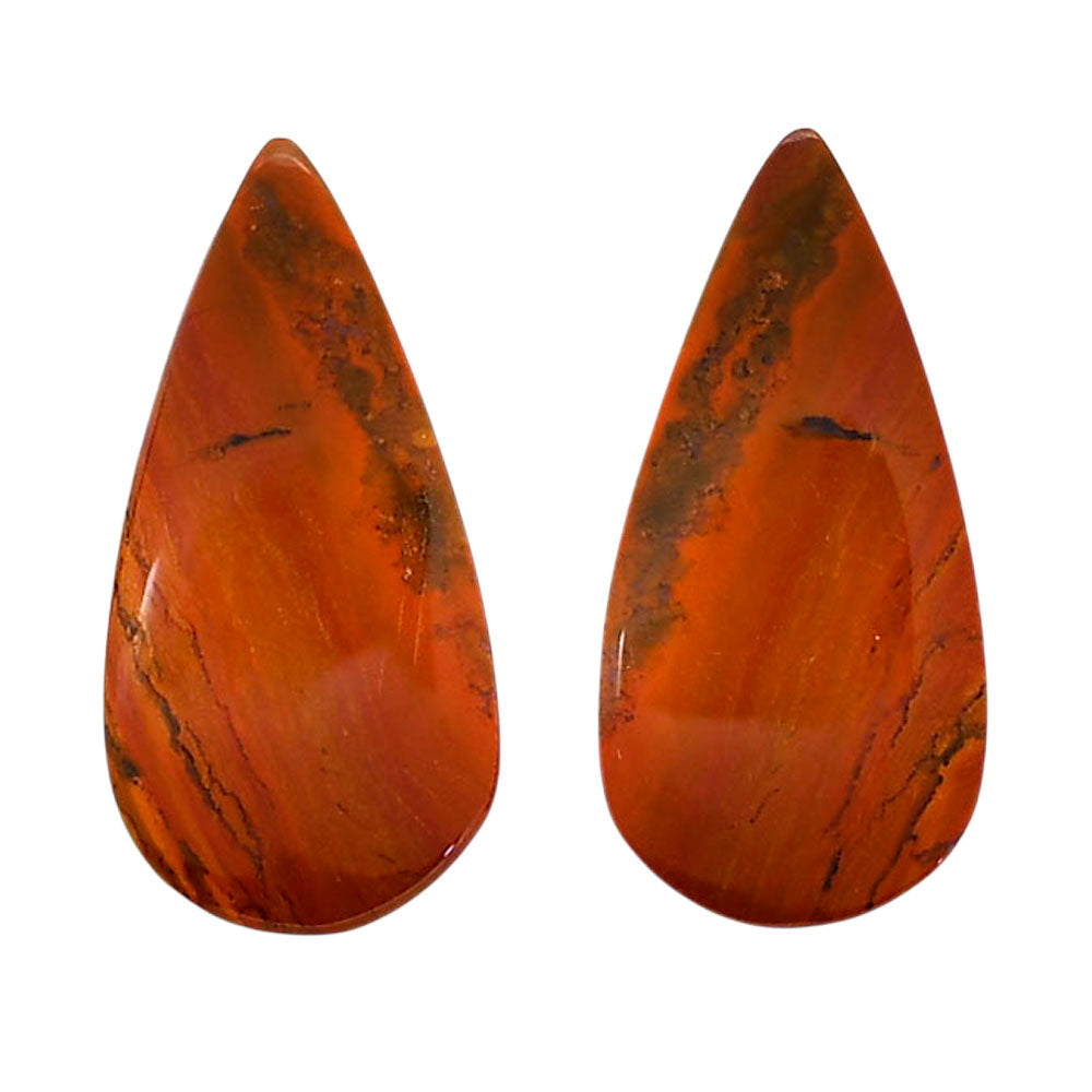 Rare Cady Mountain Agate Pair 13x26.2x3.5 mm Pear Shape Polished Gemstone LS71-04340