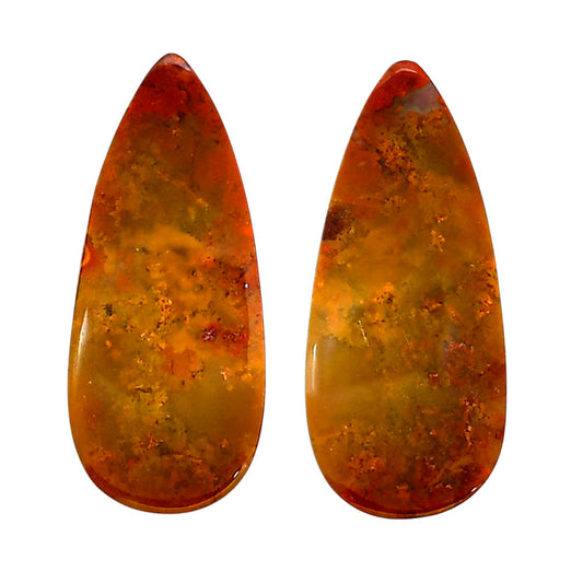 Rare Cady Mountain Agate Pair 12.8x29.2x4.3 mm Pear Shape Polished Gemstone LS71-04344