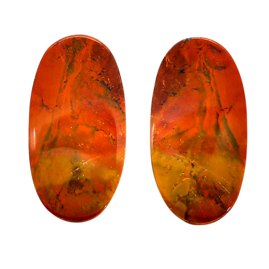 Rare Cady Mountain Agate Pair 14x27.1x4.5 mm Oval Shape Polished Gemstone LS71-04345