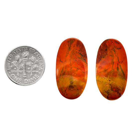 Rare Cady Mountain Agate Pair 14x27.1x4.5 mm Oval Shape Polished Gemstone LS71-04345