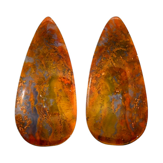 Rare Cady Mountain Agate Pair 13.1x27.3x4.5 mm Pear Shape Polished Gemstone LS71-04346