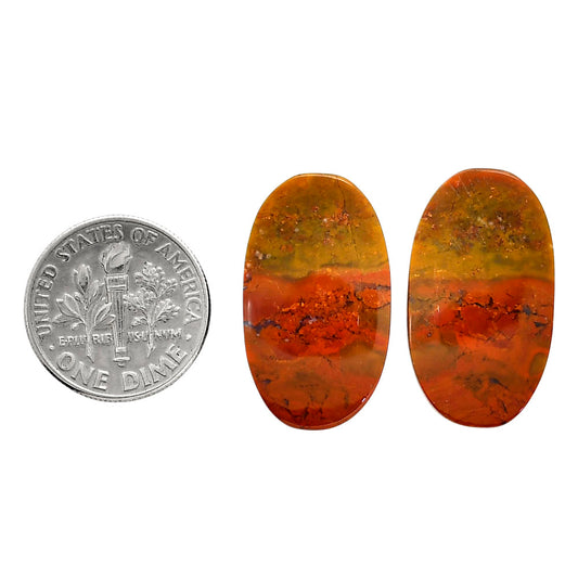 Rare Cady Mountain Agate Pair 14.1x24.6x4 mm Oval Shape Polished Gemstone LS71-04347