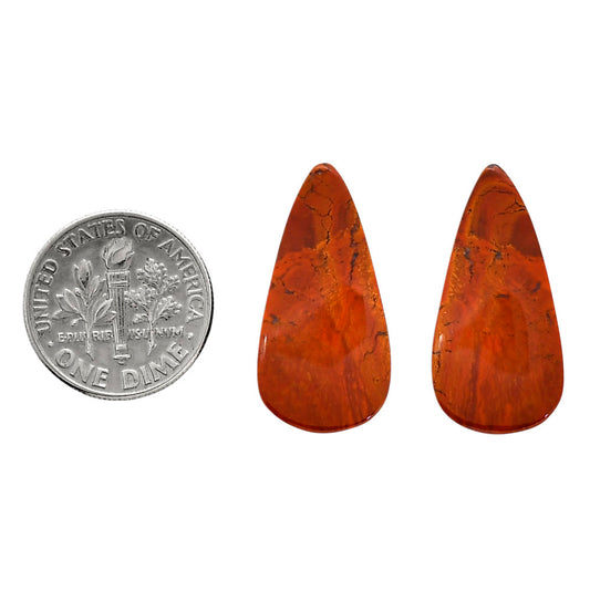 Rare Cady Mountain Agate Pair 12.6x25.3x4.5 mm Pear Shape Polished Gemstone LS71-04350