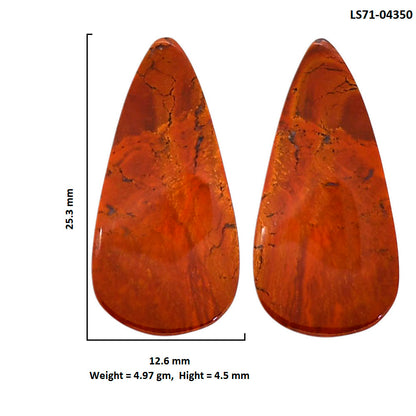 Rare Cady Mountain Agate Pair 12.6x25.3x4.5 mm Pear Shape Polished Gemstone LS71-04350
